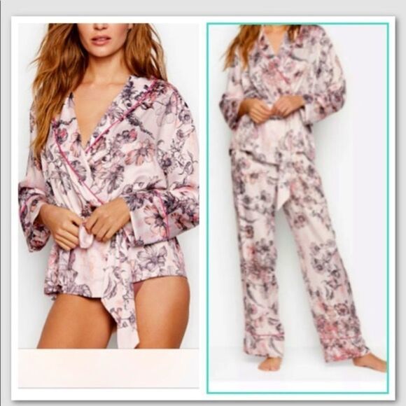 Victoria’s Secret Floral Wrap Front Sleepwear Set